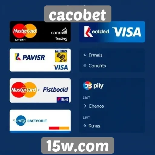 Métodos de pagamento disponíveis na Cacobet